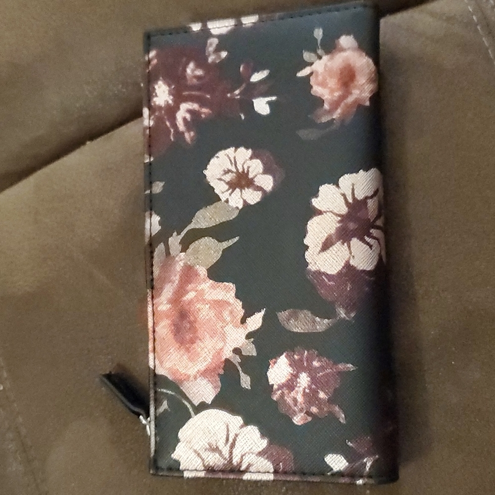 Black Floral Wallet